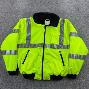 HiVizGard Jacket Mens 2XL Yellow Neon Liberty Safety Hi-Vis Reflective Bomber